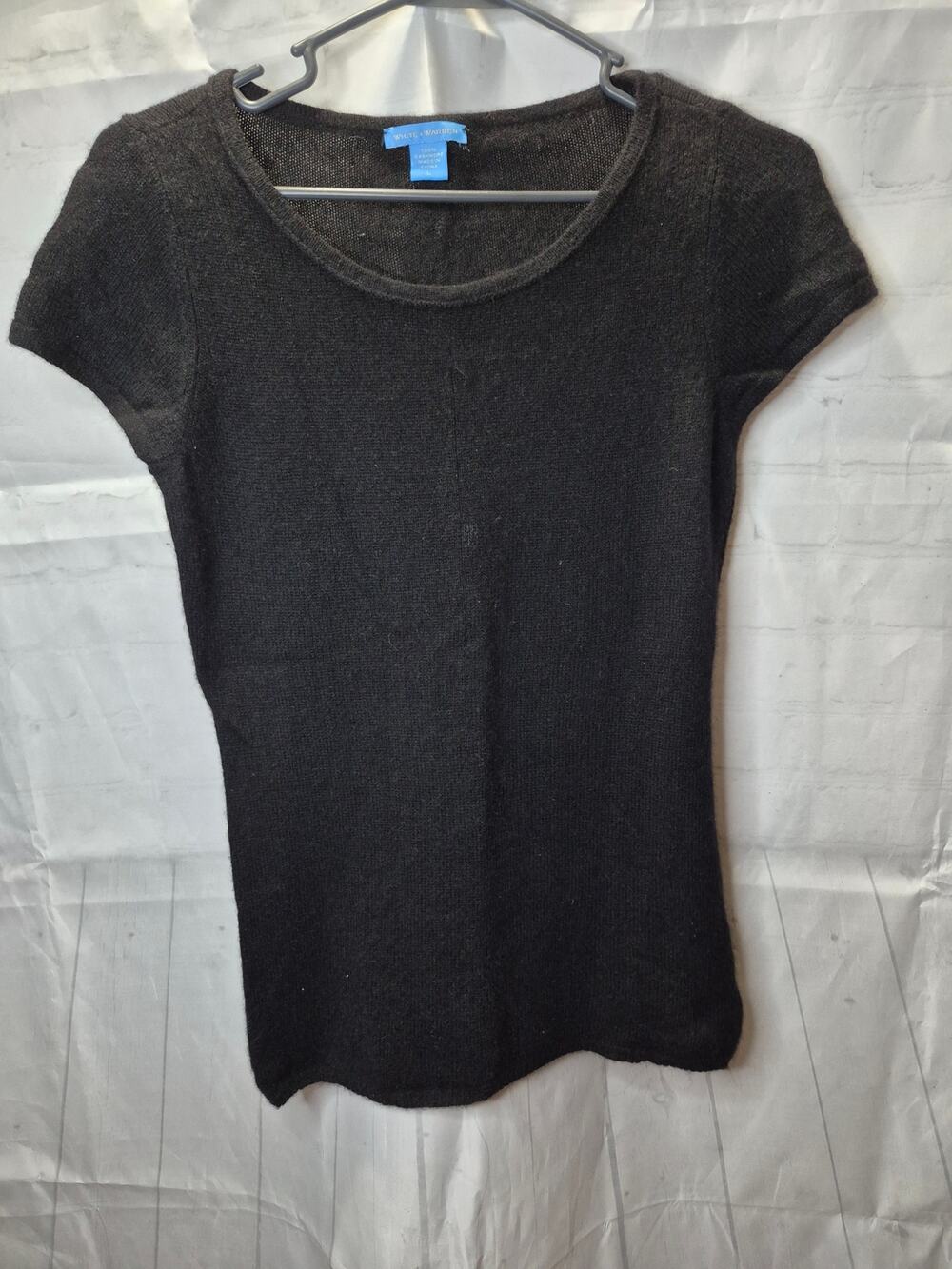 White+Warren 100% Cashmere Black blouse